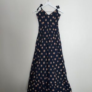 Beautiful 100% Cotton Blue with Dots Maxi Dress Size Small